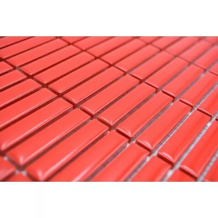 Mosaikfliese Kitkat Uni CG BBM S7 - 30 x 30 cm, Rot, Glänzend - Detailaufnahme