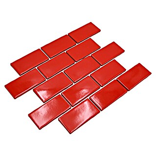 Mozaik pločica Subway Handmade Style HSS 567 (30,9 x 26,5 cm, Crvena, Sjaj)