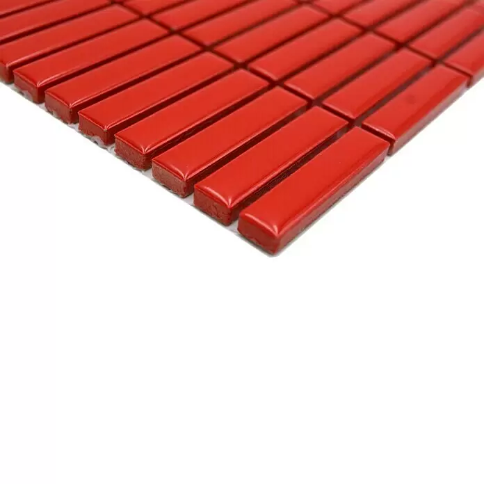 Mosaikfliese Kitkat Uni CG BBM S7 - 30 x 30 cm, Rot, Glänzend - Detailaufnahme