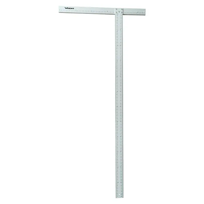 Wisent Winkelmesser - 1.200 mm - Ein weißer T-Winkel mit einer Skala zur genauen Messung von Abständen und Winkeln auf technischen Zeichnungen.