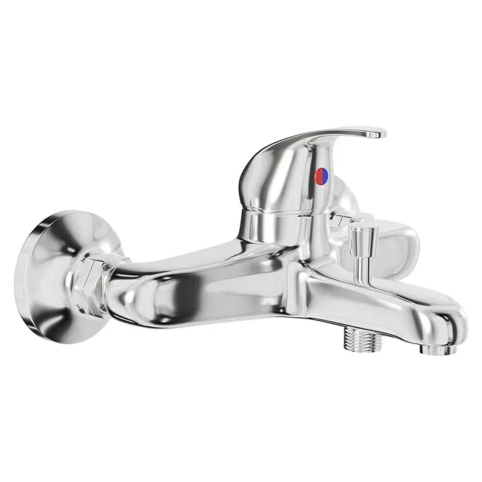 Mixomat Sirani Badewannenarmatur - Chrom, Glänzend - Verchromter Wasserhahn für das Badezimmer mit Temperaturregler.