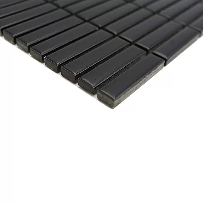 Mosaikfliese Kitkat Uni CG BBM S8 - 30 x 30 cm, Schwarz, Matt - Detailaufnahme