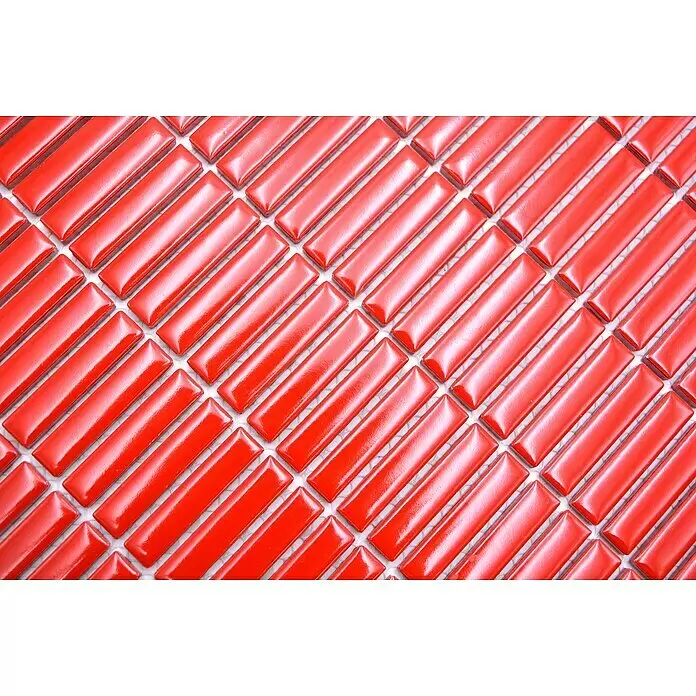 Mosaikfliese Kitkat Uni CG BBM S7 - 30 x 30 cm, Rot, Glänzend - Detailaufnahme