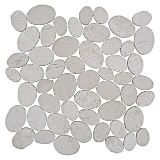Mozaïektegel Kiesel XKS INWS (30,5 x 30,5 cm, Wit maansteen, Mat)