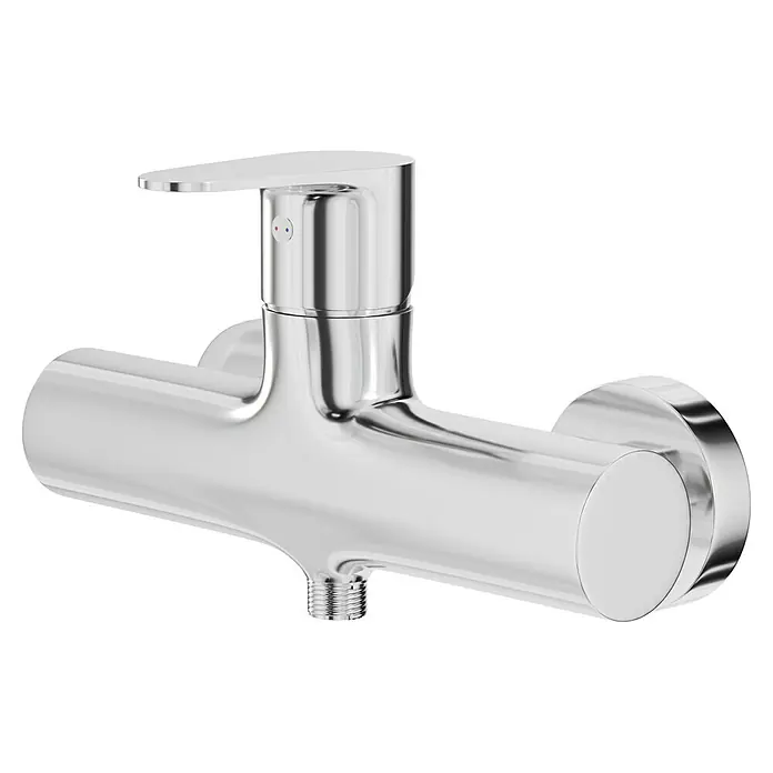 Camargue Elba Brausearmatur - Chrom, Glänzend - Glänzender Chrom-Wasserhahn zur Wandmontage, ideal für Bad und Dusche, mit Hebelgriff zur Temperaturregelung.