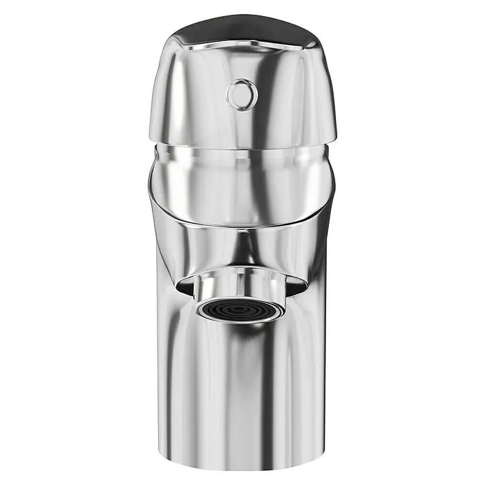 Grohe Euroeco Waschtischarmatur - Chrom, Glänzend - Nahaufnahme eines modernen, glänzenden Wasserhahns aus Chrom, der ein elegantes und minimalistisches Design aufweist.