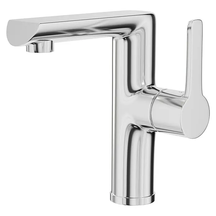 Camargue Waschtischarmatur Bilbao - Chrom, Glänzend - Ein glänzender Chrom-Wasserhahn mit modernem Design. Der Hebel und der Auslauf sind elegant geformt.
