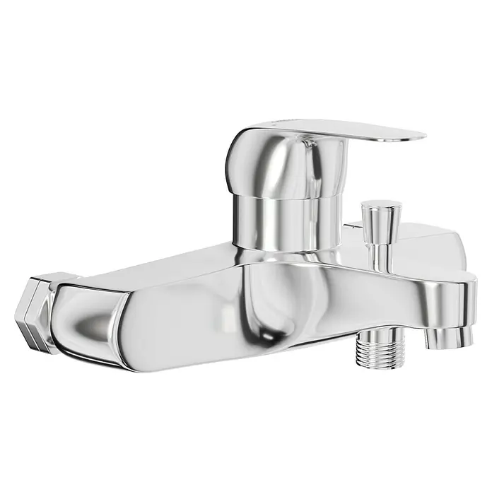 Grohe Euroeco Badewannenarmatur - Chrom, Glänzend - Glänzende Chrom-Badewannenarmatur mit Einhebelmischer und Umsteller für Brausefunktion, ideal für moderne Badezimmer.