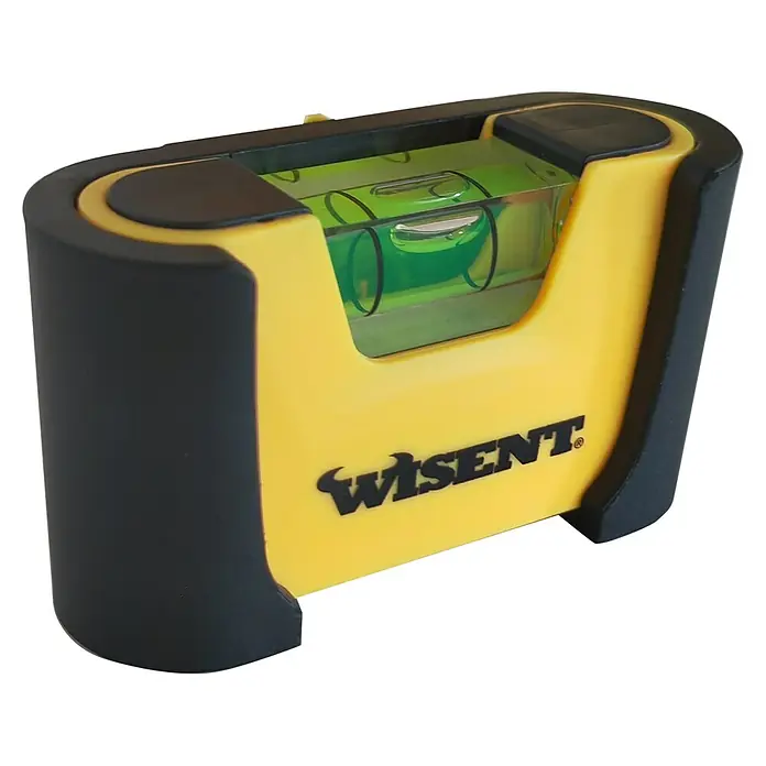 Wisent Wasserwaage Pocket - Anzahl Libellen: 1 Stk., Mit Magnet - Kompakter Wisent-Wasserwaagenblock mit präziser Nivellierung, ideal für Heimwerker- und Profi-Anwendungen.