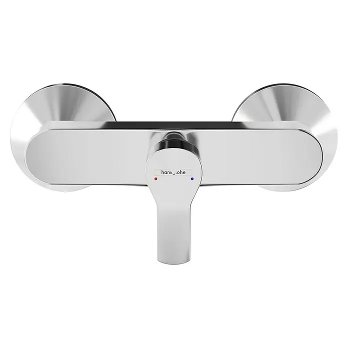 Hansgrohe MySport Brausearmatur - Chrom - Nahaufnahme einer glänzenden Hansgrohe Armatur. Das elegante Design zeichnet sich durch klare Linien und eine hochwertige Verarbeitung aus.