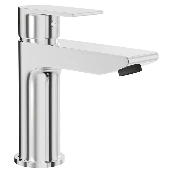 Camargue Waschtischarmatur Flat - Chrom, Glänzend - Eine glänzende Chrom-Waschtischarmatur mit flachem Auslauf und minimalistischem Design. Die Armatur vereint Ästhetik und Funktionalität im Badezimmer.