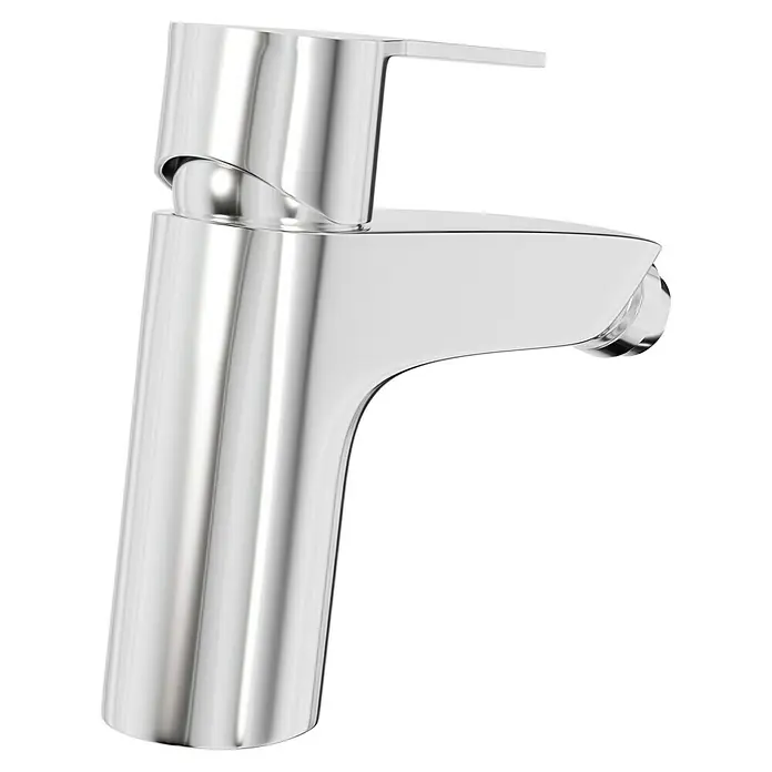 Hansgrohe MySport Bidetarmatur - Funkelnd - Nahaufnahme einer glänzenden, modernen Chrom-Waschtischarmatur mit klaren Linien und einem minimalistischen Design.