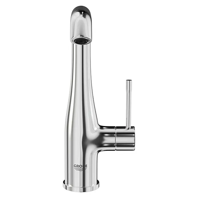 Grohe Essence New Waschtischarmatur - Chrom, Glänzend - Glänzender Grohe Küchenarmatur mit schlankem Design und seitlichem Hebel zur einfachen Bedienung für moderne Küchen.