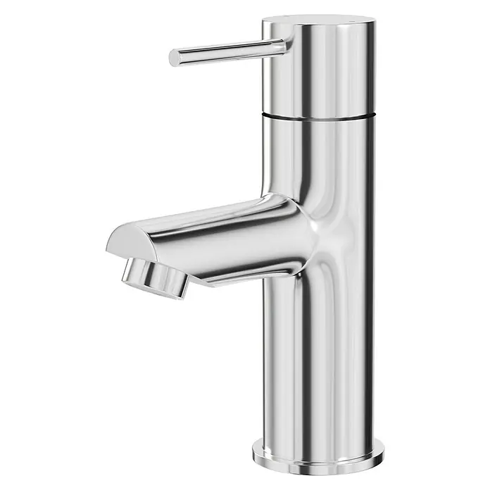 Camargue Waschtischarmatur Leon - Chrom, Glänzend - Nahaufnahme eines eleganten, glänzenden Chrom-Wasserhahns. Perfekt für moderne Badezimmer.