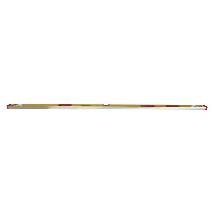 Wisent Wasserwaage LED - Länge: 180 cm, Anzahl Libellen: 3 Stk. - Gelbe Wasserwaage mit silbernen Akzenten, ein präzises Werkzeug zum Ausrichten und Nivellieren. Ideal für Bauprojekte und Heimwerkerarbeiten.
