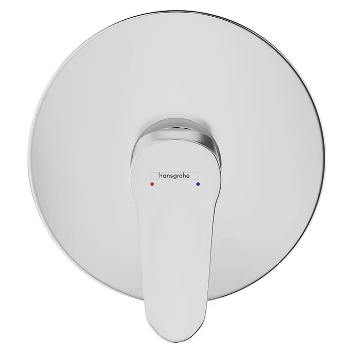 Hansgrohe Focus UP-Brausearmatur - Chrom, Glänzend - Nahaufnahme einer Hansgrohe Armatur, die ein modernes Design und hohe Qualität für Ihr Badezimmer verspricht.