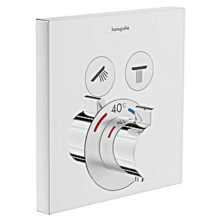 Hansgrohe UP-Thermostatarmatur ShowerSelect (Einstellbare Heißwassersperre, Unterputz, Eckig, Chrom, Glänzend)