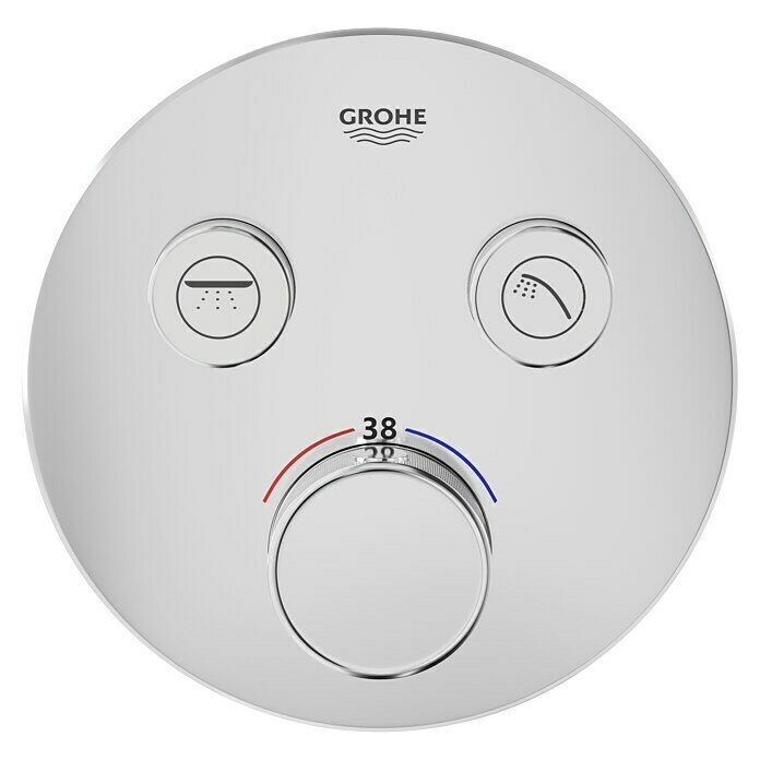 Grohe Grohtherm SmartControl UP-Thermostatarmatur (Mit 2 Absperrventilen, Rund, Chrom, Glänzend)