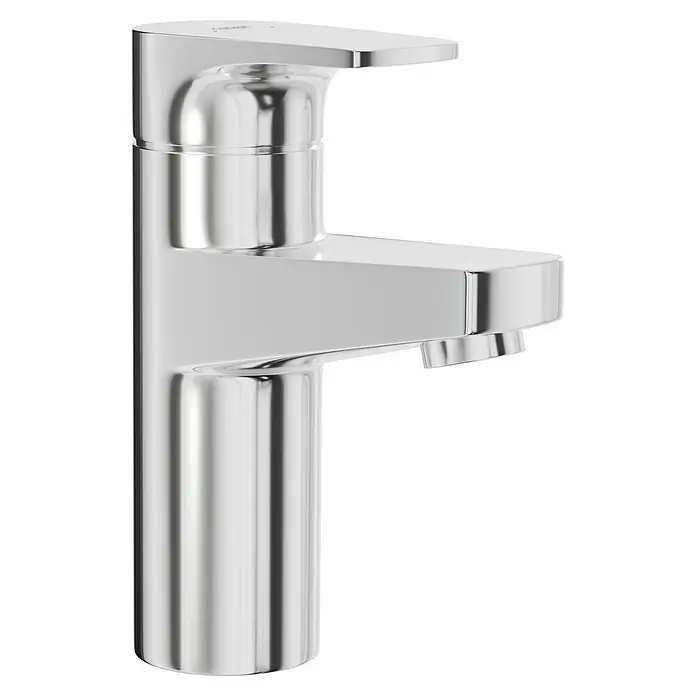 Grohe Waschtischarmatur BauFlow - Chrom, Glänzend - Ein glänzender, moderner Wasserhahn mit klaren Linien und einer polierten Oberfläche, ideal für ein stilvolles Badezimmer.