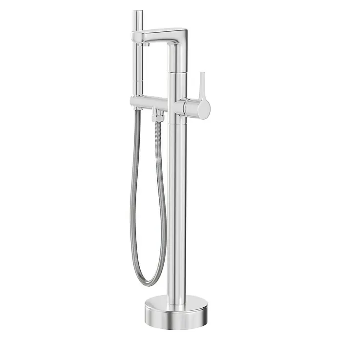 Camargue Wannenstandarmatur Madrid - Höhe: 100,2 cm, Chrom, Glänzend - Freistehende Badewannenarmatur aus Chrom mit Handbrause und Hebelgriff für moderne Badezimmer.