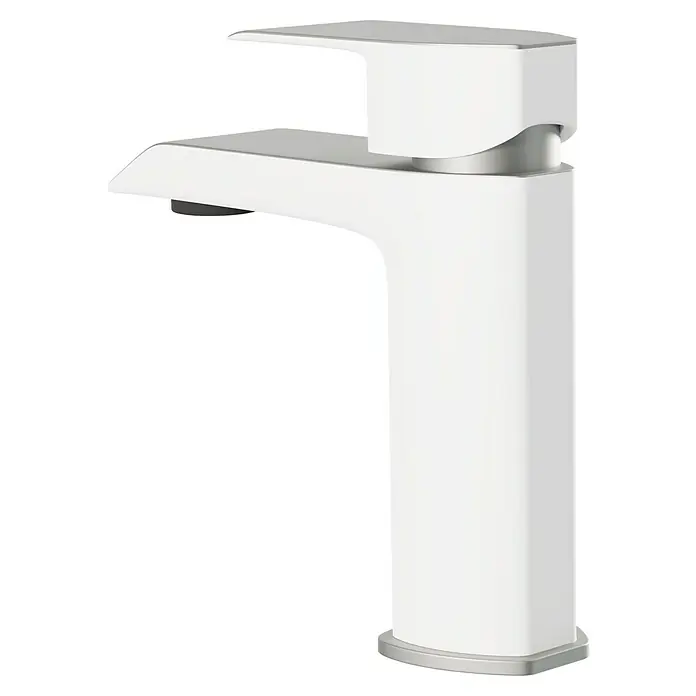 Camargue Waschtischarmatur Snow - Weiß/Chrom, Glänzend - Elegante, weiße Waschtischarmatur mit minimalistischem Design. Die Armatur zeichnet sich durch klare Linien und eine moderne Optik aus.