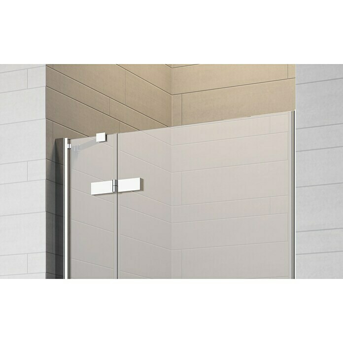GEO Star Nischendusche GS1300 (90 x 200 cm, Beschichtet, DIN Anschlag: Links, Stärke: 6 mm, Chrom)