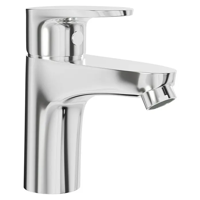 Camargue Elba Waschtischarmatur - Niederdruck, Chrom, Glänzend - Glänzender Chrom-Wasserhahn mit modernem Design für das Badezimmer. Ein Blickfang für jedes Waschbecken.