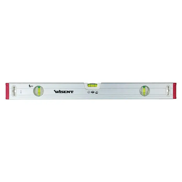 Wisent Wasserwaage BEST - Länge: 60 cm, Anzahl Libellen: 3 Stk. - Eine Wasserwaage von Wisent, ein Werkzeug zum genauen Ausrichten, ideal für Bau- und Heimwerkerprojekte, mit rotem Kantenschutz.