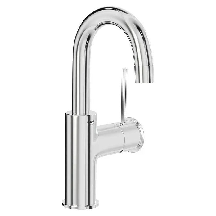 Grohe Start Classic Waschtischarmatur L-Size - Chrom, Glänzend - Hochglanzpolierter Grohe Einhand-Waschtischmischer mit rundem Auslauf und minimalistischem Hebeldesign für moderne Badezimmer.\n