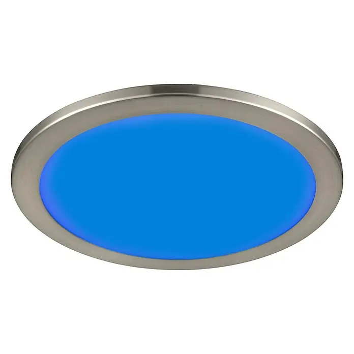 Tween Light LED-Panel Giro - 35 W, Silber, Weiß, Warmweiß, Durchmesser: 40 cm - Runde Deckenleuchte mit blauem LED-Licht und gebürstetem Nickelrahmen für moderne Innenräume.