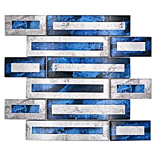 Mosaikfliese Rechteck Crystal XBH 2SW9 (30 x 30 cm, Blau, Glänzend)