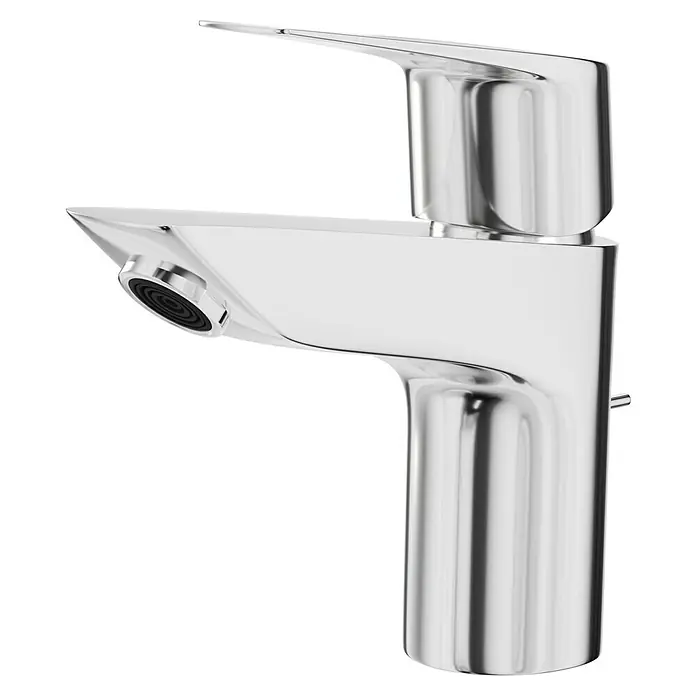 Grohe Start Loop Waschtischarmatur S-Size - Chrom, Glänzend, Mit Bügelhebel - Nahaufnahme einer modernen, verchromten Armatur mit elegantem Design für das Badezimmer.