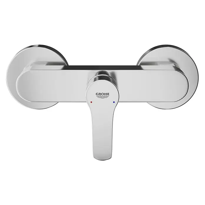 Grohe QuickFix Brausearmatur Start - Chrom, Glänzend, Messing - Einhand-Waschtischbatterie von Grohe in Chrom mit Hebelgriff und Temperaturmarkierungen für eine einfache Bedienung.