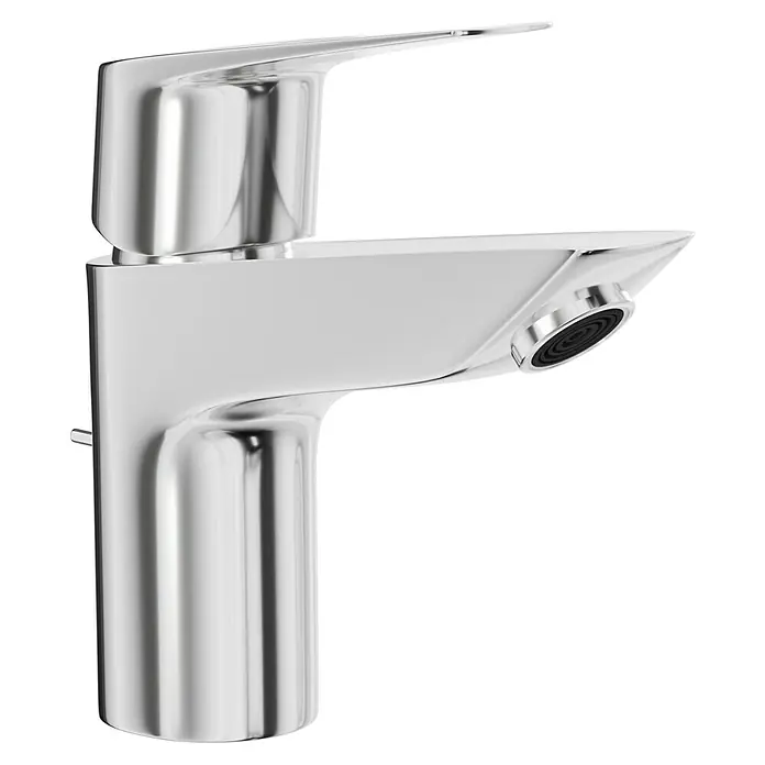 Grohe Start Loop Waschtischarmatur S-Size - Chrom, Glänzend, Mit Bügelhebel - Diese Abbildung zeigt eine glänzende, moderne Armatur. Die schlanke Form und der Chrom-Look verleihen jedem Badezimmer einen Hauch von Eleganz.