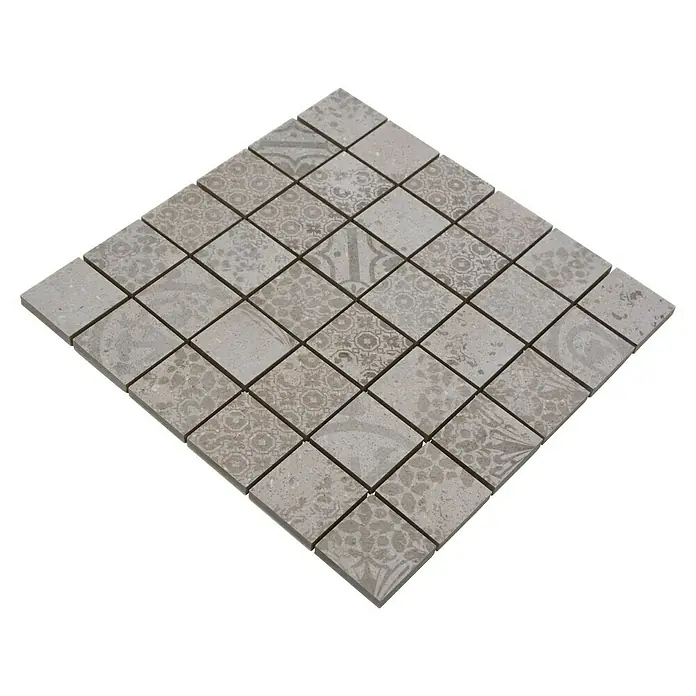 Mosaikfliese Quadrat Blox CSB 48BB1 - 29,8 x 29,8 cm, Beige, Matt - Quadratische Bodenfliese aus Keramik mit dezentem Muster. Die Fliese ist ideal für die Gestaltung von Böden und Wänden im Innenbereich.