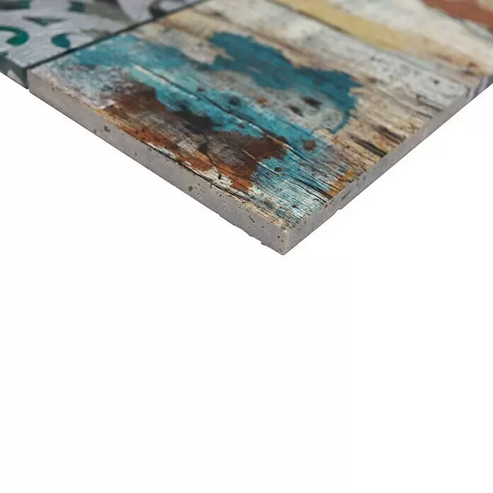 Mosaikfliese Quadrat Crystal Mix XCM WOOD 850 - 29,8 x 29,8 cm, Beige/Petrol, Matt - Detailaufnahme