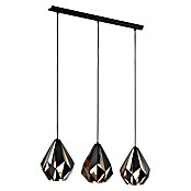 Eglo Pendelleuchte rund (3 x 60 W, Schwarz, Ø x H: 20,5 x 110 cm)