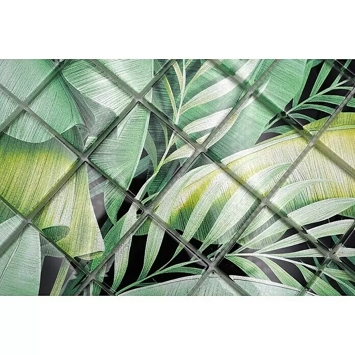 Mosaikfliese Quadrat Crystal Rainforest XCM RF01 - 29,8 x 29,8 cm, Grün, Glänzend - Detailaufnahme