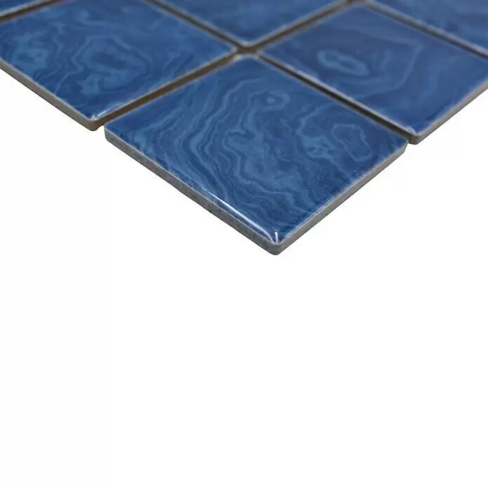 Mosaikfliese Quadrat Uni SD 621N - 30,4 x 30,4 cm, Strandblau, Glänzend - Detailaufnahme
