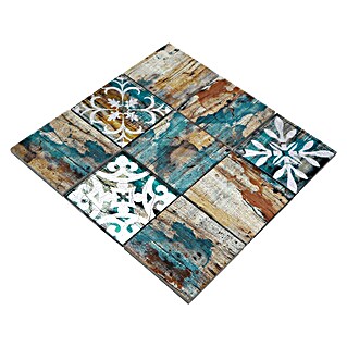 Mozaik pločica Quadrat Crystal Mix XCM WOOD 850 (29,8 x 29,8 cm, Bež/Petrolej, Mat)