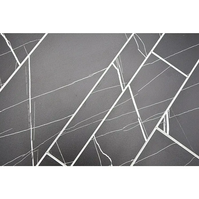 Selbstklebemosaik Rechteck SAM 4XSP 04 - 29,8 x 29,6 cm, Schwarz, Matt - Elegantes Design mit schwarzen Fliesen und weißen Marmorierungen, das eine moderne und stilvolle Atmosphäre schafft. Perfekt für jeden Raum!