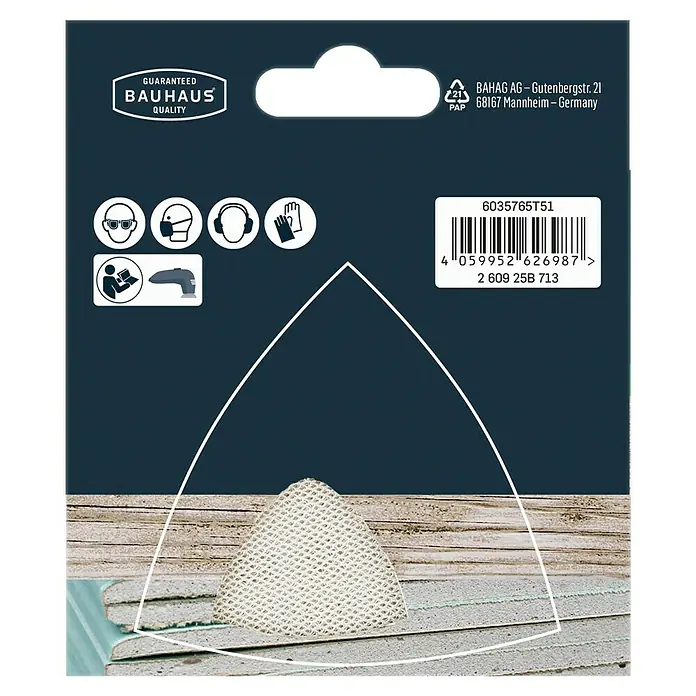 Craftomat Set malla abrasiva C 7009 - Grano: 120 mm, 5 ud. - Paquete de papel de lija Bauhaus para lijadoras triangulares, ideal para lijar madera y metal. Alta calidad para obtener los mejores resultados.