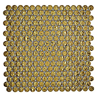 Mosaikfliese Knopf Uni GO86 (31 x 31,5 cm, Gold, Glänzend)