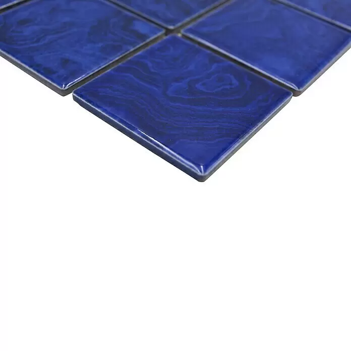 Mosaikfliese Quadrat Uni SD 641N - 30,4 x 30,4 cm, Marineblau, Glänzend - Detailaufnahme