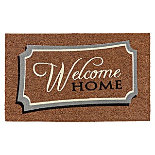 Astra Coco Design Fußmatte (75 x 45 cm, Kokosbraun/Schwarz/Weiß, Material Nutzschicht: 100 % Kokos, Welcome Home, Kokos)