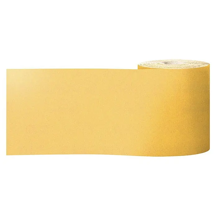 Craftomat Schleifpapier - Körnung: 240, 93 x 5.000 mm - Nahaufnahme einer Rolle doppelseitigen Klebebands, ideal zum Basteln und für Heimwerkerprojekte, die eine starke und dauerhafte Verbindung benötigen.