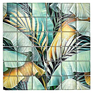 Mosaikfliese Quadrat Crystal Rain Forest XCM RF07 (29,8 x 29,8 cm, Grün/Gelb, Glänzend)
