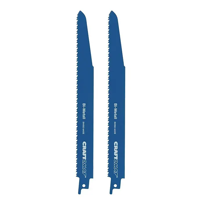 Craftomat Säbelsägeblatt S 1130 CF - Länge: 288 mm, 2 Stk. - Zwei blaue Säbelsägeblätter mit Bi-Metall-Konstruktion und Schweizer Herstellung für präzise Schnitte.