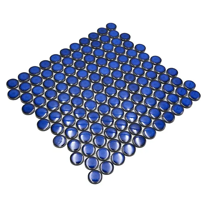 Mosaikfliese Knopf Uni 51G - 33 x 31,2 cm, kobaltblau, Glänzend - Mosaikfliesen in Diamantenform. Die blauen Glasfliesen sorgen für einen modernen Look in jedem Badezimmer und jeder Küche.