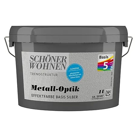 SCHÖNER WOHNEN-Farbe Mix Farbeffektputz Metall-Optik Effektfarbe zum Mischen lassen